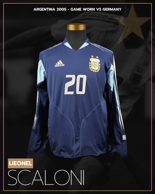 69   -  LIONEL SCALONI #20 | 2005 ARGENTINA | GAME WORN vs GERMANY | PLAYER PROVENANCE