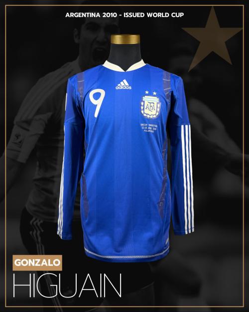 70   -  GONZALO HIGUAIN #9 | 2010 ARGENTINA WORLD CUP | GAME ISSUED vs GRECIA | PLAYER PROVENANCE