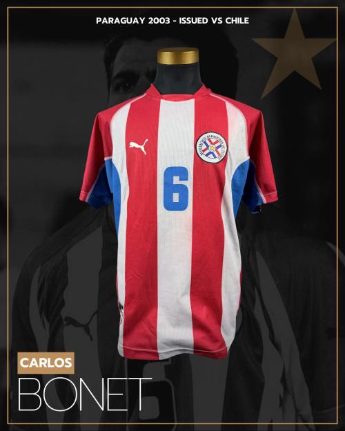 83   -  CARLOS BONET #6 | 2003 PARAGUAY WCQ | GAME ISSUED vs CHILE | SWAPPED | PLAYER COLLECTION
