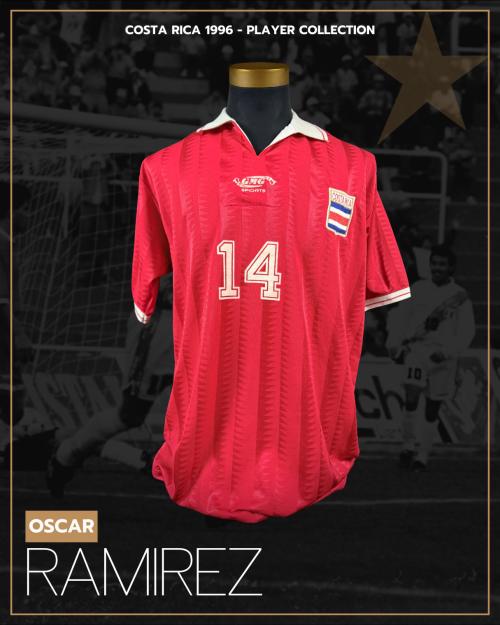 94   -  ÓSCAR RAMIREZ #14 | 1996 COSTA RICA | GAME WORN vs PERÚ | SWAPPED | PLAYER COLLECTION