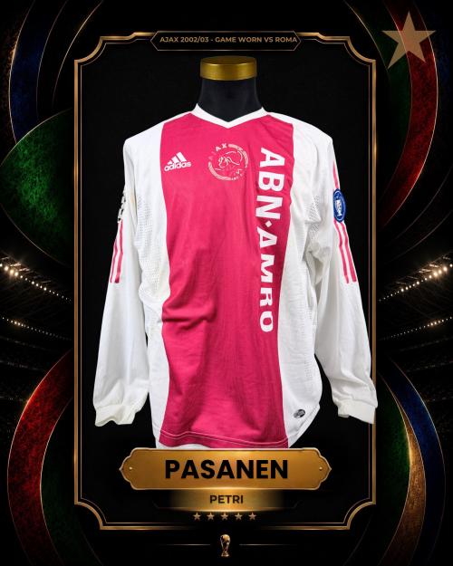 10   -  PETRI PASANEN #16  | 2002/03 AJAX UCL | GAME WORN vs ROME | PLAYER PROVENANCE