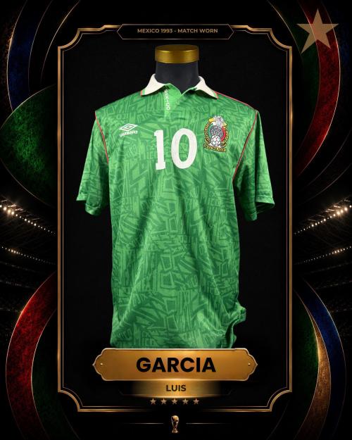 100   -  LUIS GARCÍA #10 | 1993 MEXICO AMERCA CUP | GAME WORN vs PERÚ | SWAPPED | PLAYER COLLECTION