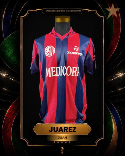 106   -  JUAN JUÁREZ #7 | 1992 SAN LORENZO | GAME WORN vs TENERIFE | SWAPPED | PLAYER COLLECTION