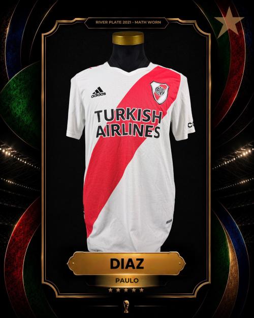 108   -  PAULO DIAZ #17 | 2021 RIVER PLATE | GAME WORN vs DEFENSA Y JUSTICIA | SWAPPED | PLAYER COLLECTION