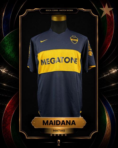 109   -  MATIAS MAIDANA #4 | 2008 BOCA JUNIORS FRIENDLY | GAME WORN VS RACING | SWAPPED | PLAYER PROVENANCE