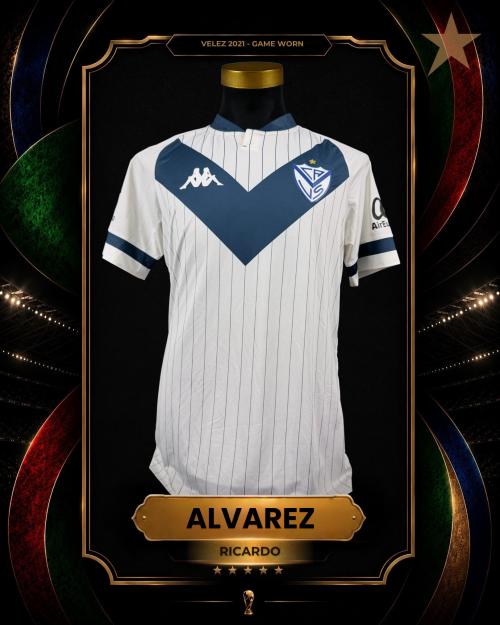 110   -  RICARDO ALVAREZ #8 | 2021 VELEZ SARSFIELD | GAME WORN vs DEFENSA Y JUSTICIA | SWAPPED | PLAYER COLLECTION