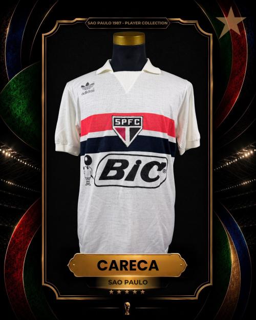 113   -  CARECA #9 | 1987 SAO PAULO LIBERTADORES | GAME WORN vs COBRELOA | PLAYER COLLECTION