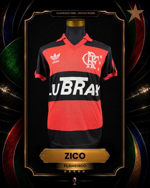 114   -  ZICO #10 | 1988 FLAMENGO | MATCH WORN | PROVENANCE