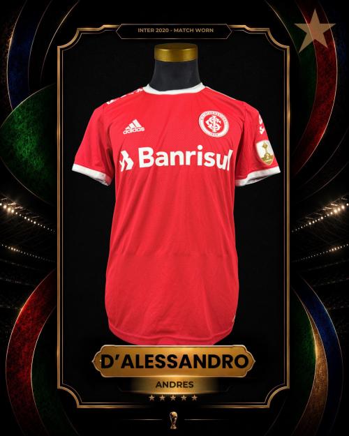 117   -  ANDRES D'ALESSANDRO #10 | 2020 INTER PORTO ALEGRE LIBERTADORES  | GAME WORN vs U DE CHILE | PLAYER COLLECTION