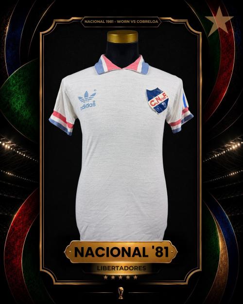 119   -  NACIONAL | 1981 LIBERTADORES CUP |GAME WORN vs COBRELOA | PLAYER COLLECTION