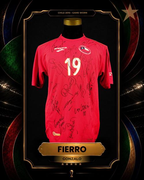123   -  GONZALO FIERRO #19 | 2010 CHILE  | GAME WORN vs IRELAND | KITMAN COLLECTION