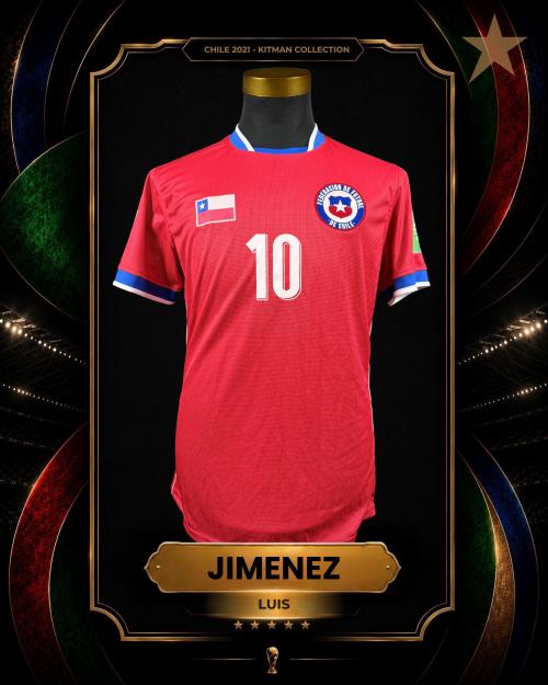 138   -  LUIS JIMENEZ #10 | 2021 CHILE WCQ | GAME WORN vs BRAZIL | NO BRAND TRANSITION | KITMAN COLLECTION