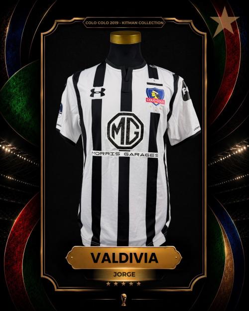 142   -  JORGE VALDIVIA #10 | 2019 COLO COLO SUDAMERICANA CUP | GAME WORN vs LIGA QUITO | KITMAN COLLECTION