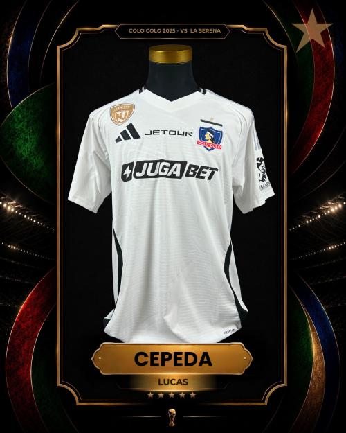 147   -  LUCAS CEPEDA #32 | 2025 COLO COLO | 1st HALF WORN vs LA SERENA | UNWASHED-PHOTOMATCHED