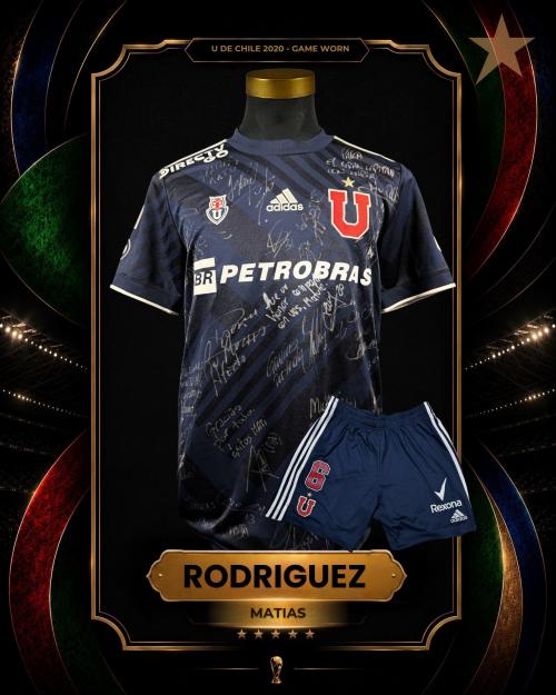 159   -  MATÍAS RODRIGUEZ #6 | 2020 U. DE CHILE | GAME WORN KIT vs ANTOFAGASTA | LAST MATCH EVER | SIGNED