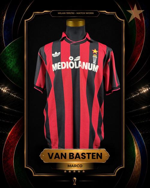 17   -  MARCO VAN BASTEN #9 | 1991/1992 AC MILAN | GAME WORN vs GENOA | SWAPPED | PROVENANCE