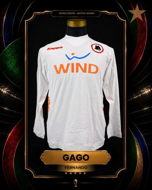 33   -  FERNANDO GAGO #19 | 2011/12 ROMA | MATCH WORN | GIFTED | PLAYER COLLECTION