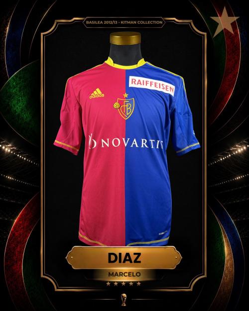 42   -  MARCELO DIAZ # 21 | 2012/13 BASEL | MATCH WORN | KITMAN COLLECTION