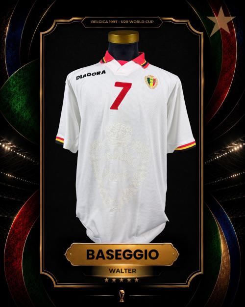 48   -  WALTER BASEGGIO #7 | 1997 BELGIUM U-20 WORLD CUP | MATCH ISSUED | PROVENANCE