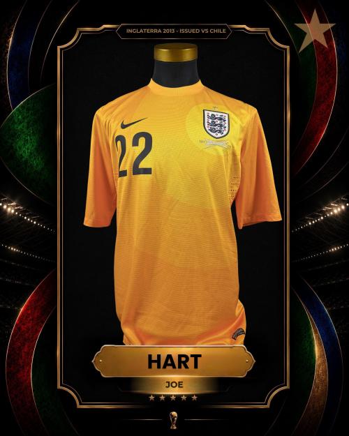 53   -  JOE HART #22 | 2013 ENGLAND | GAME ISSUED vs CHILE | KITMAN COLLECTION