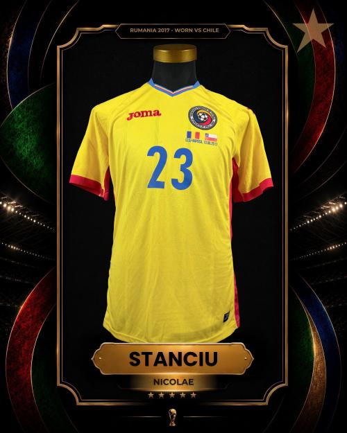 54   -  NICOLAE STANCIU #23 | 2017 ROMANIA | GAME WORN vs CHILE | KITMAN COLLECTION