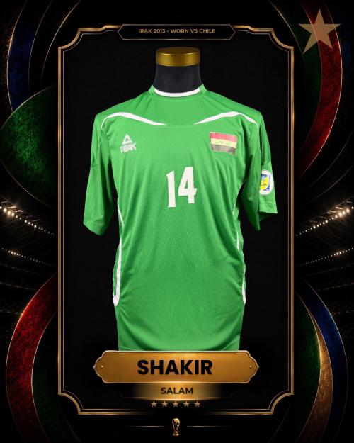 61   -  SALAM SHAKIR #14 | 2013 IRAK | GAME WORN vs CHILE | KITMAN COLLECTION