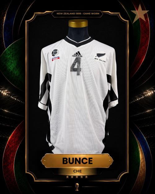64   -  CHE BUNCE #4 | 1999 NEW ZEALAND CONFEDERATIONS | GAME WORN vs BRASIL