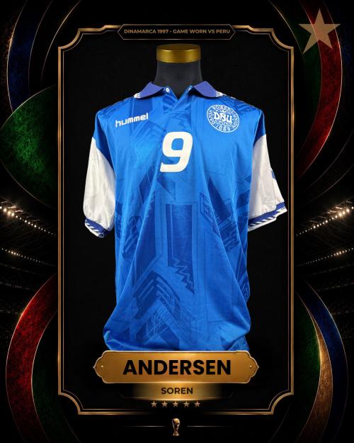65   -  SOREN ANDERSEN #9 | 1997 DENMARK US CUP | GAME WORN vs PERÚ | PLAYER COLLECTION