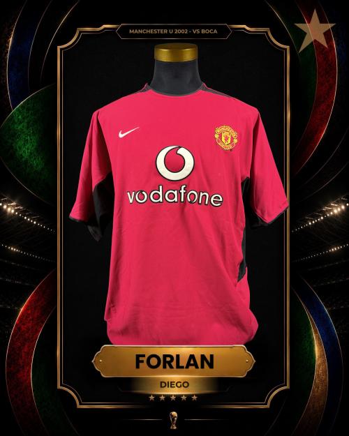 7   -  DIEGO FORLÁN #9 | 2002 MANCHESTER UTD  | GAME WORN vs BOCA JRS | SWAPPED | PLAYER PROVENANCE