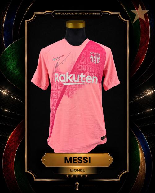 75   -  LIONEL MESSI #10 | 2018  BARCELONA UCL | GAME ISSUED vs INTER | SIGNED | GREAT PROVENANCE