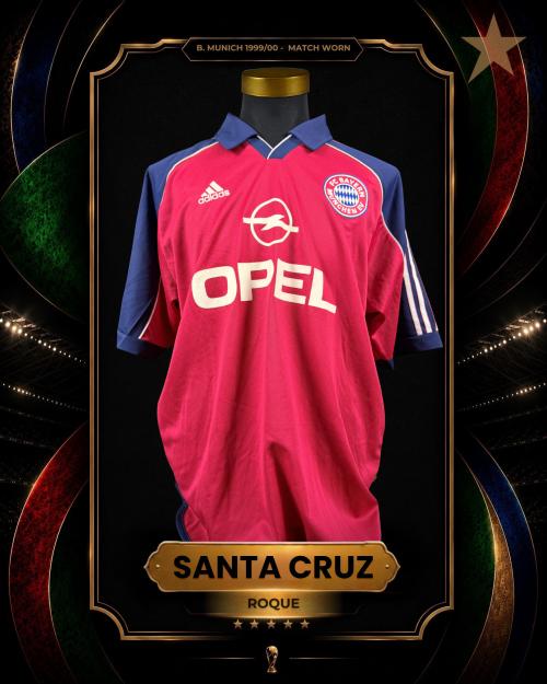 8   -  ROQUE SANTA CRUZ #24 | 1999/00 BAYERN MUNCHEN | MATCH WORN | EQUIPMENT LABEL