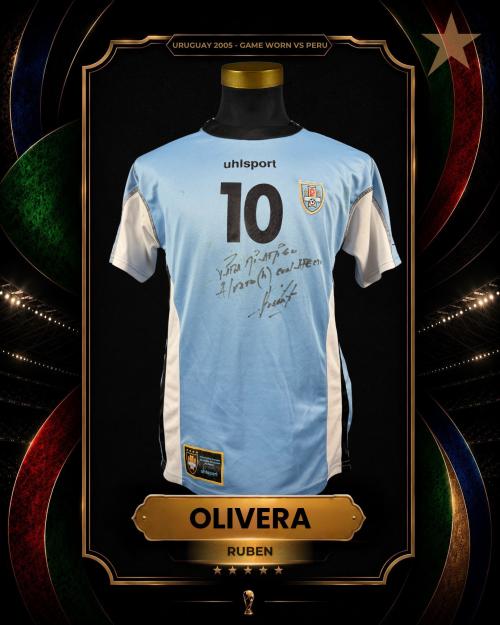 84   -  RUBÉN OLIVERA #10 | 2005 URUGUAY  | GAME WORN vs PERÚ | PLAYER COLLECTION