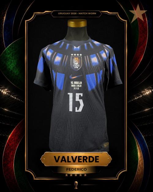 85   -  FEDERICO VALVERDE #15 | 2026 URUGUAY | GAME WORN vs ARGELIA | PHOTOMATCHED | PROVENANCE