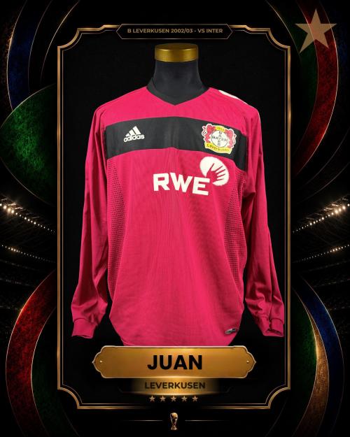 9   -  JUAN  #15  | 2002/03 BAYER LEVERKUSEN UCL | GAME WORN vs INTER | SWAPPED | PLAYER PROVENANCE