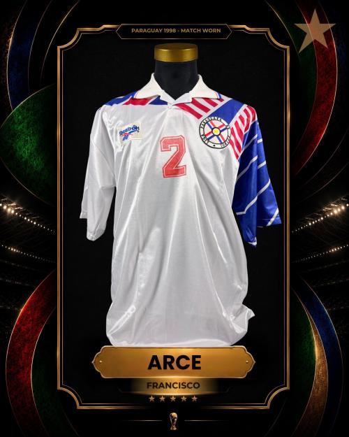91   -  FRANCISCO ARCE #2 | 1998  PARAGUAY FRIENDLY | MATCH WORN | PROVENANCE