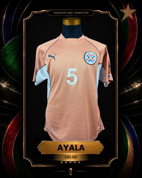 93   -  CELSO AYALA #5 | 2002 PARAGUAY WORLD CUP | GAME WORN vs SPAIN | PLAYER PROVENANCE
