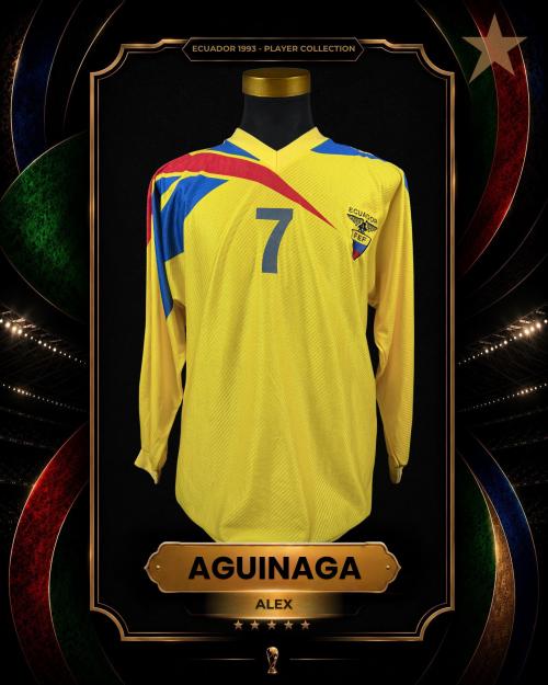 97   -  ALEX AGUINAGA #7 | 1993 ECUADOR AMERICA CUP | GAME WORN vs PERÚ | SWAPPED | PLAYER COLLECTION