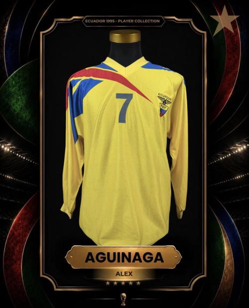 97   -  ALEX AGUINAGA #7 | 1995 ECUADOR AMERICA CUP | GAME WORN vs PERÚ | SWAPPED | PLAYER COLLECTION
