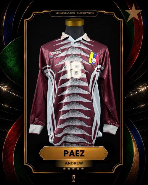 98   -  ANDREW PÁEZ #18 | 1997 VENEZUELA AMERICA CUP | GAME WORN vs URUGUAY | PROVENANCE