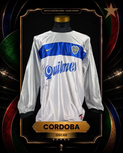 106   -  OSCAR CORDOBA #1 | 2000 BOCA JUNIORS LIBERTADORES | GAME WORN vs EL NACIONAL