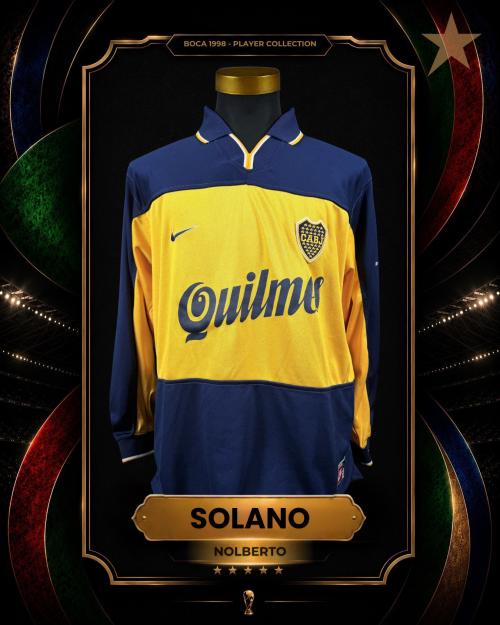 107   -  NOLBERTO SOLANO #4 | 1998 BOCA JUNIORS CL | GAME WORN VS GIMANSIA TIRO  | LAST MATCH AT CLUB | PLAYER COLLECTION