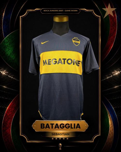 111   -  SEBASTIÁN BATTAGLIA #5 | 2007 BOCA JUNIORS CL | GAME WORN vs RIVER