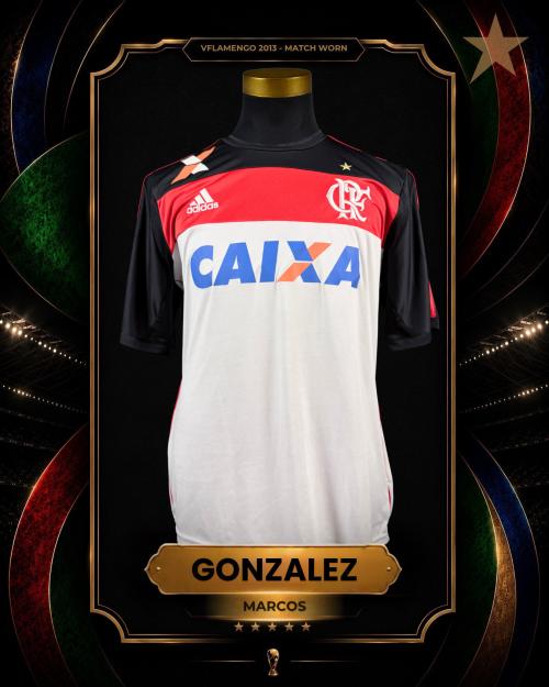 118   -  MARCOS GONZALEZ  #4| 2013/14 FLAMENGO | MATCH WORN | KITMAN COLLECTION