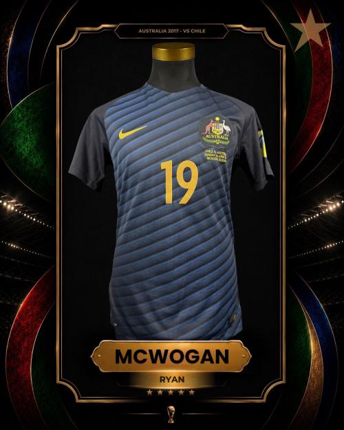 12   -  RYAN MCGOWAN #19 | 2017 AUSTRALIA CONFEDERATIONS | GAME WORN vs CHILE | KITMAN COLLECTION