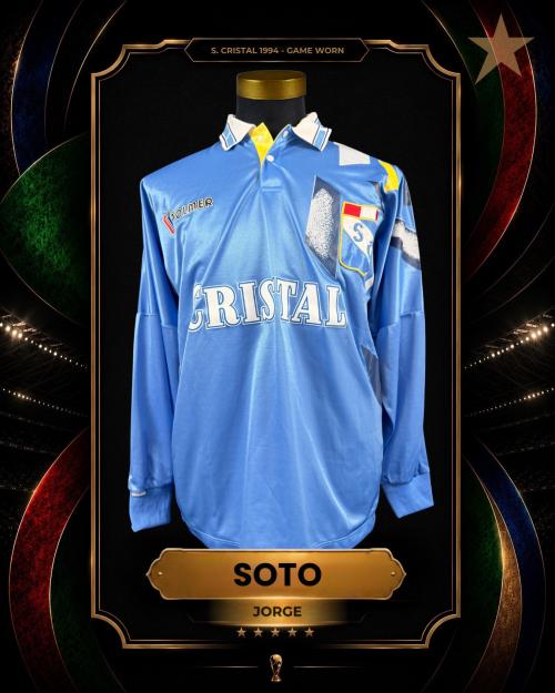 125   -  JORGE SOTO #4 | 1994 S. CRISTAL | GAME WORN vs DEFENSOR LIMA | RECORD SCORE | PLAYER COLLECTION