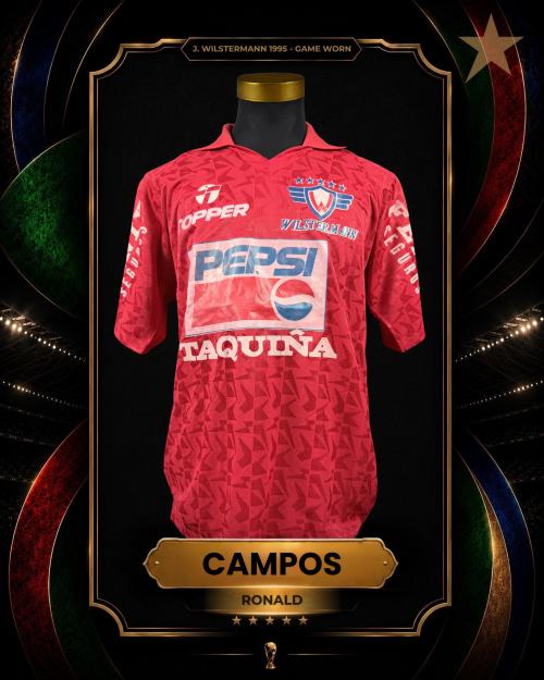129   -  RONALD CAMPOS #4 | 1995 JORGE WILSTERMANN LIBERTADORES | GAME WORN VS S.CRISTAL | SWAPPED | PLAYER COLLECTION