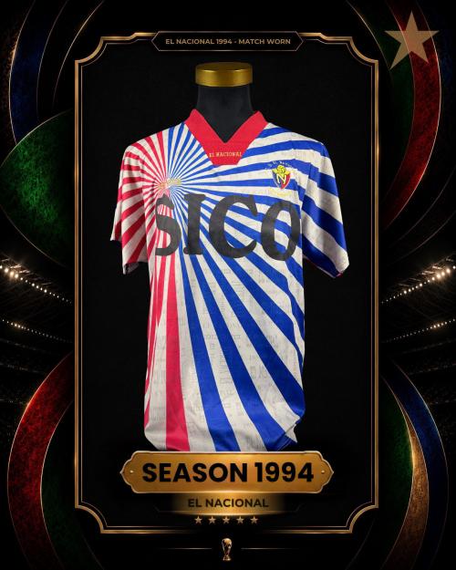 130   -  EL NACIONAL #16 | 1994 CONMEBOL | GAME WORN VS S.CRISTAL | SWAPPED | PLAYER COLLECTION