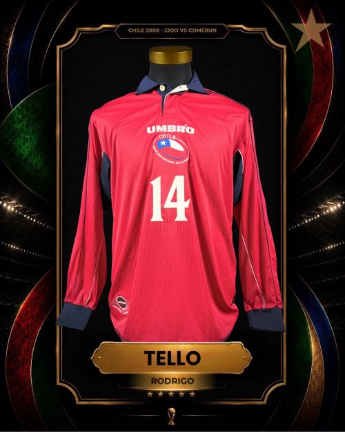 132   -  RODRIGO TELLO #14 | 2000 CHILE OLYMPIC GAMES |GAME WORN vs CAMEROON | PLAYER COLLECTION