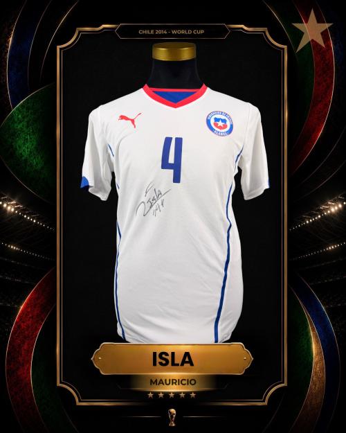 142   -  MAURICIO ISLA  #4 | 2014 CHILE WORLD CUP | GAME WORN vs NETHERLANDS | KITMAN COLLECTION