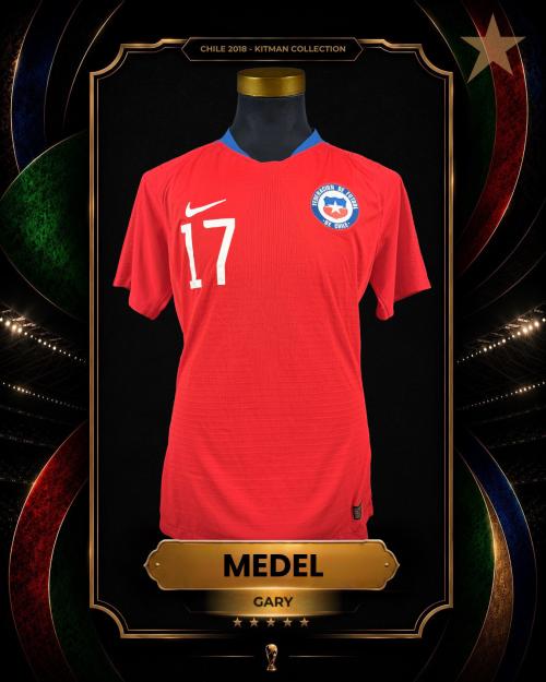 147   -  GARY MEDEL  #17 | 2018 CHILE | GAME WORN vs RUMANIA | KITMAN COLLECTION